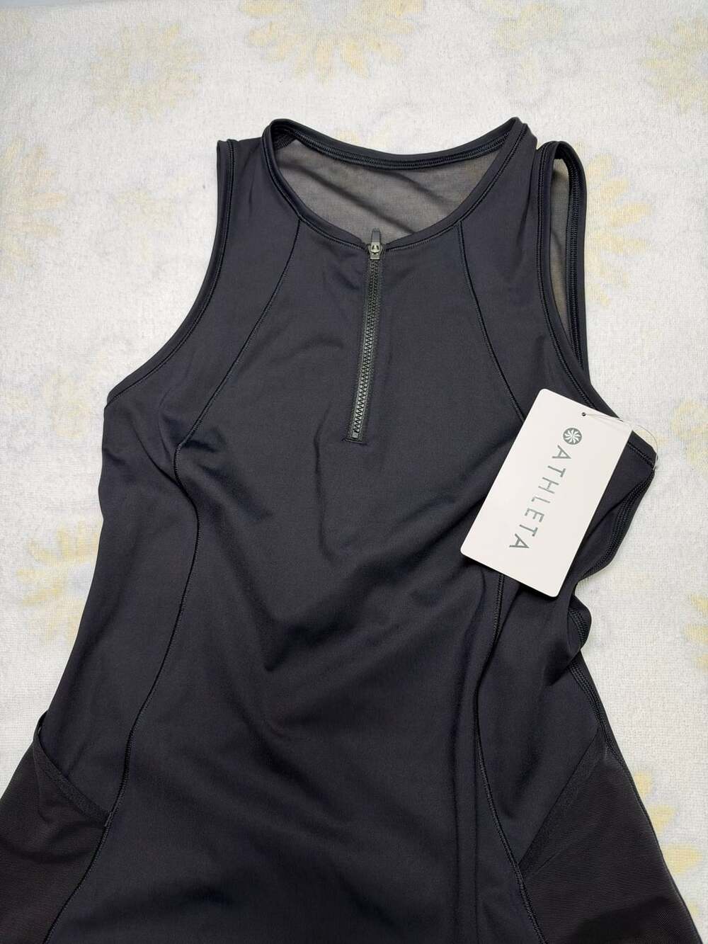 Athleta Match Point Dress Size XS Black Athletic Tennis Zip Front